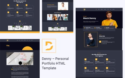 Black Denny – HTML5-Website-Vorlage für persönliches Portfolio