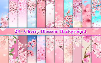 Cherry Blossom Bakgrund, Cherry Blossom Flower Bakgrund, Blommig bakgrund