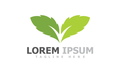 Groen blad boom logo symbool elementen V12