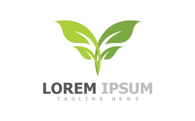 Groen blad boom logo symbool elementen V14