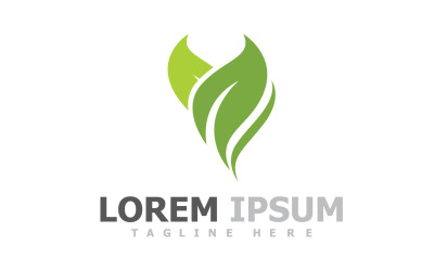 Groen blad boom logo symbool elementen V2