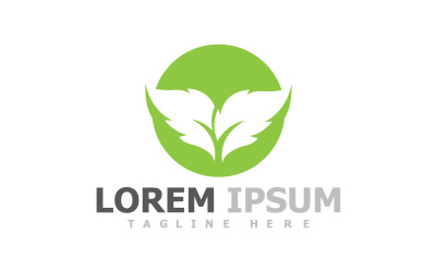 Groen blad boom logo symbool elementen V33