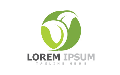 Groen blad boom logo symbool elementen V37