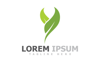 Groen blad boom logo symbool elementen V6