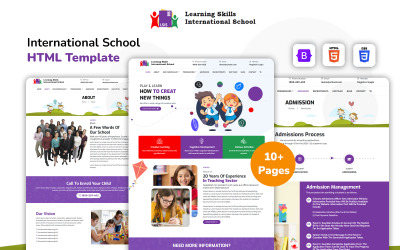 Leervaardigheidsschool - HTML5-websitesjabloon voor kinderen