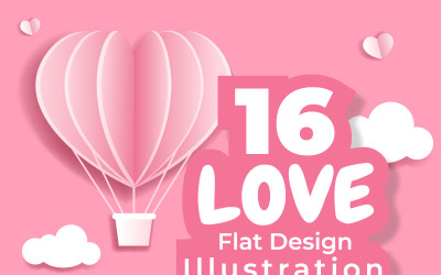 16 liefdestekens vectorillustratie