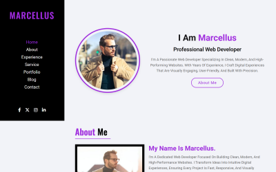 Marcellus - Személyes portfólió HTML5 landing oldal sablon