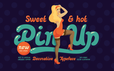 Pinup New! Font and Illustration.