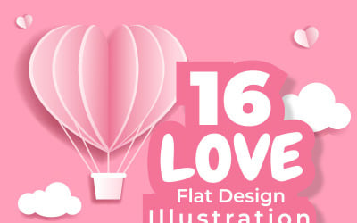 16 szerelem jelei vektoros illusztráció