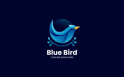 Blue Bird Gradient Logo Style