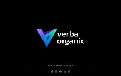 Gradient koloru litery V w stylu logo