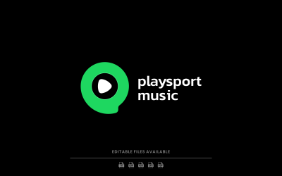 Jouer de la musique Style de logo simple