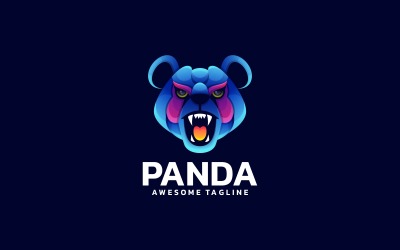 Logo dégradé de panda en colère