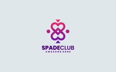 Logotipo de degradado de arte de línea Spade Club