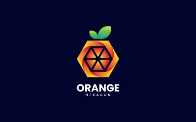 Orange Hexagon Gradient Logo Style