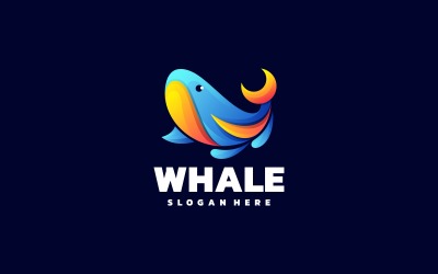 Wieloryb gradientowy kolorowy styl logo