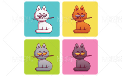 Illustrazione di vettore del gatto del fumetto fresco