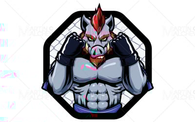 MM Fight Club Mascot Vector Illustration