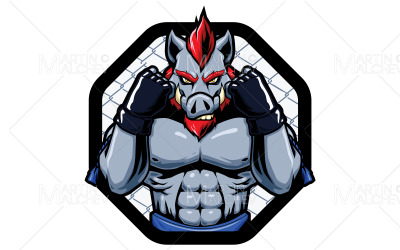 MM Fight Club Mascot vektorillustration