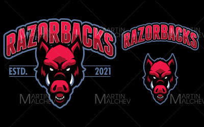 Razorbacks Sport mascotte illustrazione vettoriale