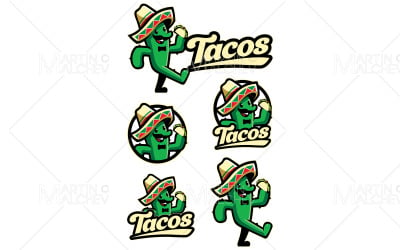Tacos kaktus maskot vektorillustration