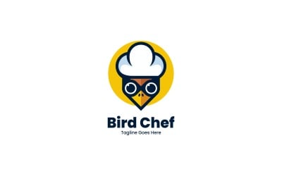 Bird Chef Simple Mascot Logo