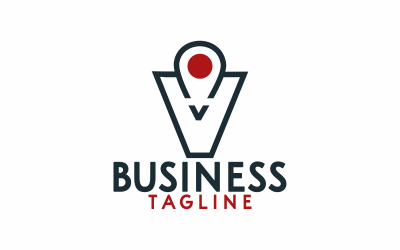 Buchstabe V-Punkt-Logo-Vorlage
