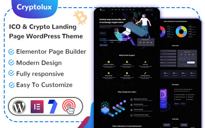 Cryptolux - Motyw WordPress ICO i Crypto Landing Page
