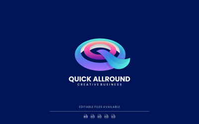 Harf Q Gradyan Renkli Logo Tasarımı