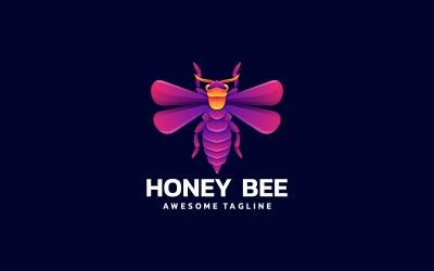 Honey Bee färggradient logotyp