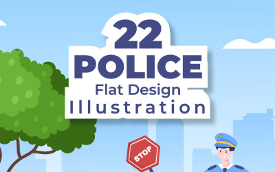 Ilustración de diseño de 22 policías