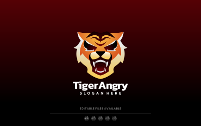 Logo sfumato arrabbiato della tigre