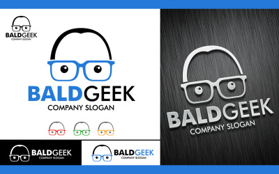 Bald Geek Logo Design Template