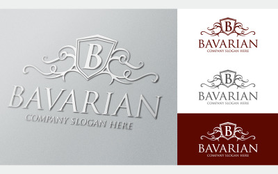 Bávaro - Plantilla de logotipo decorativo de escudo de realeza