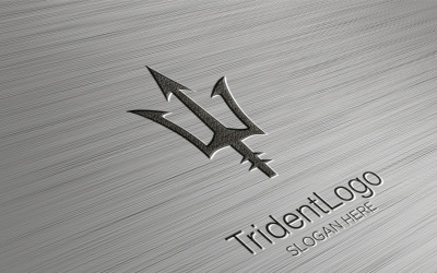 Modèle de conception de logo simple Trident