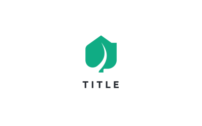 Modernes Lite Eco Leaf House Green Logo