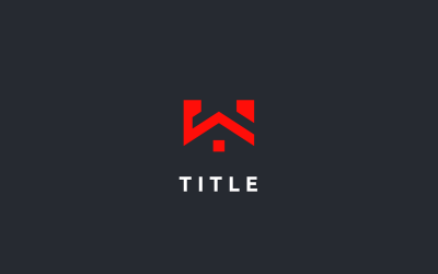 Modernes Lite W Flat Red Realty House Home Logo