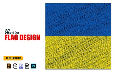24 Ağustos Ukrayna Bağımsızlık Günü Bayrağı Tasarım Çizimi