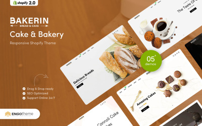 Bakerin – Cake &amp;amp; Bakery Reszponzív Shopify téma