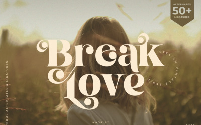 Breek de liefde | Stijlvol retro-lettertype