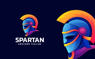 Design de logotipo colorido gradiente espartano