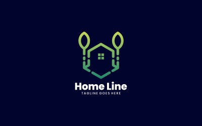 Hem Line Art Gradient Logotyp