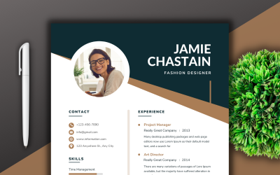 Jamie Chastain - Profesionální šablona životopisu