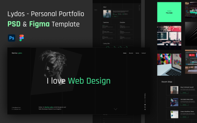 Lydos - PSD-sjabloon voor persoonlijke portfolio