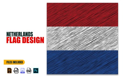 5 mei Nederland Bevrijdingsdag Vlag Ontwerp Illustratie