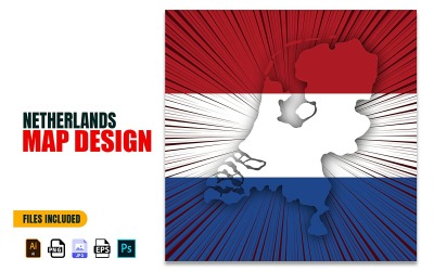 Nederländerna befrielsedagen karta designillustration