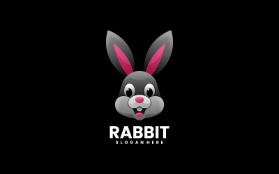 Rabbit Head Gradient Logo Design