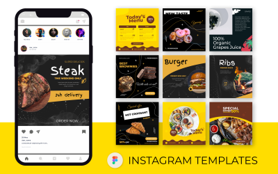 Šablona jídla pro sociální sítě Instagram