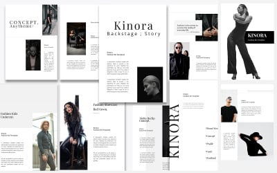 Kinora A4 Potrait Fashion Keynote Шаблон