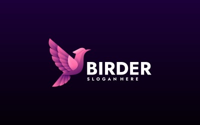 Vector logotyp fågel gradient design